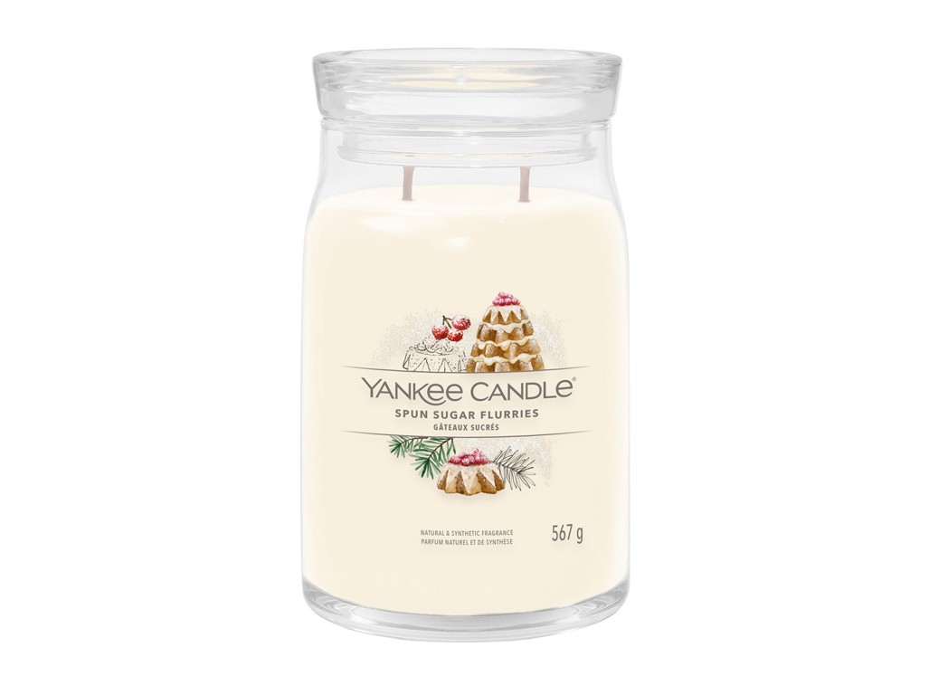 Yankee Candle Aromatická sviečka Signature sklo veľké Spun Sugar Flurries 567 g