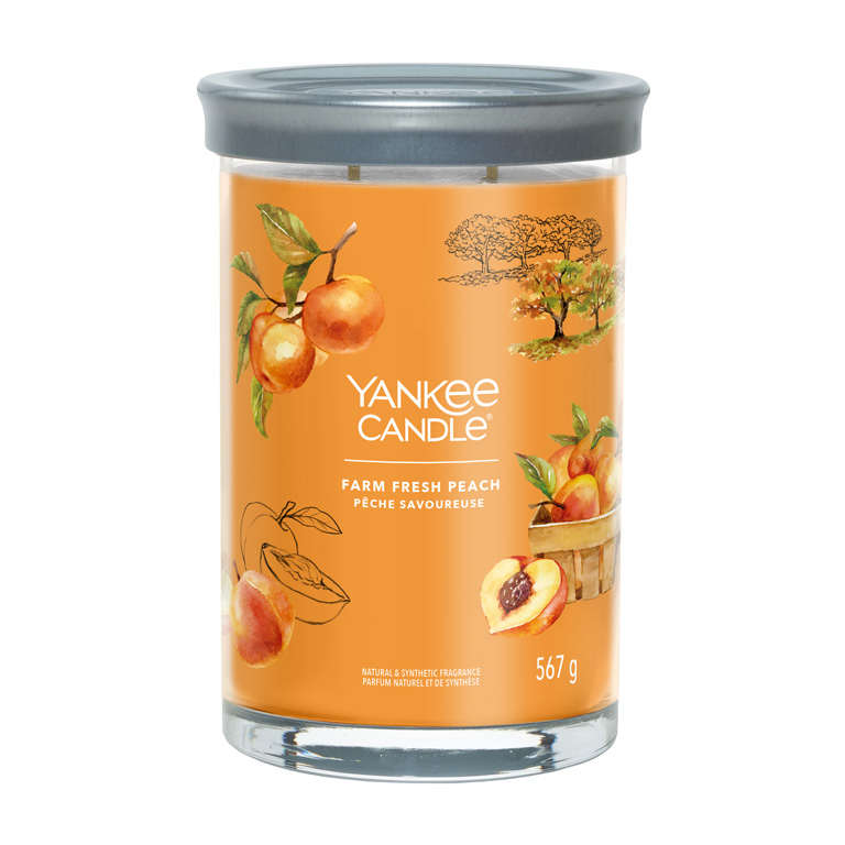 Levně Yankee Candle Aromatická svíčka Signature tumbler velký Farm Fresh Peach 567 g