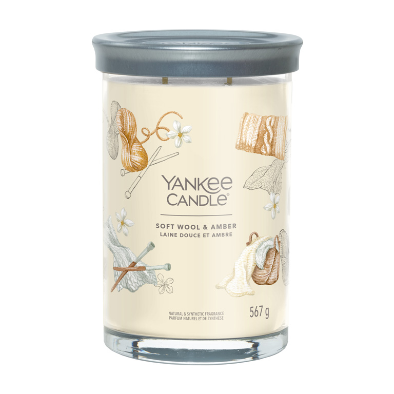 Levně Yankee Candle Aromatická svíčka Signature tumbler velký Soft Wool & Amber 567 g