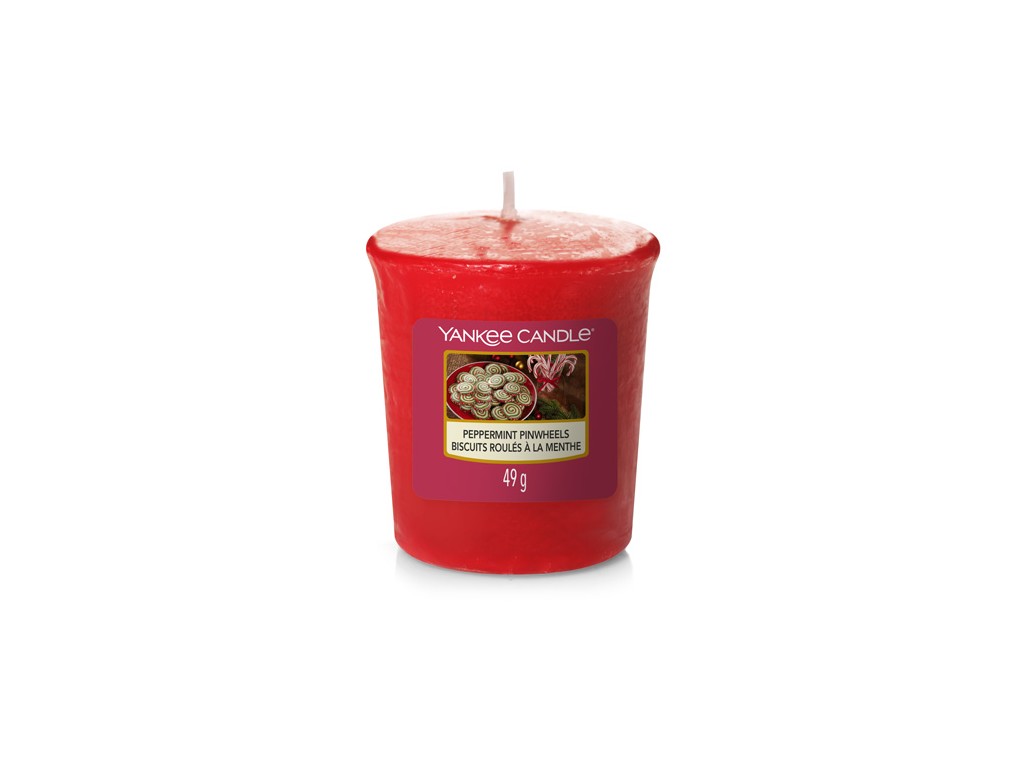 Yankee Candle Aromatická votivní svíčka Peppermint Pinwheels 49 g