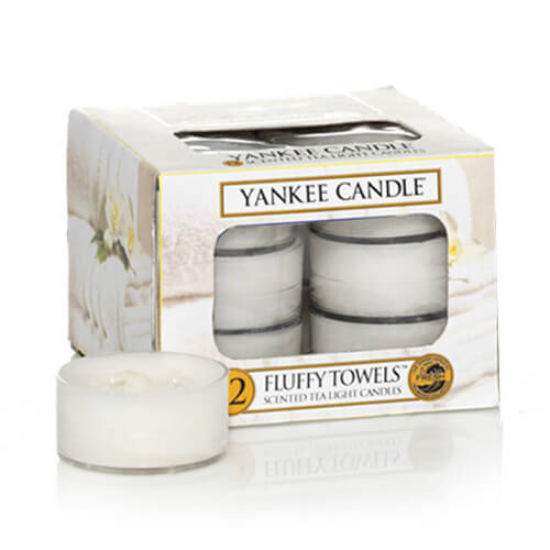 Yankee Candle Aromatické čajové svíčky Fluffy Towels 12 x 9,8 g