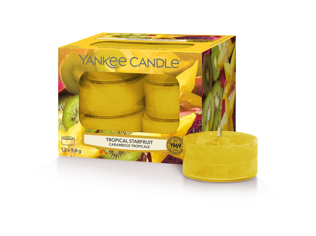 Yankee Candle Aromatické čajové svíčky Tropical Starfruit 12 x 9,8 g