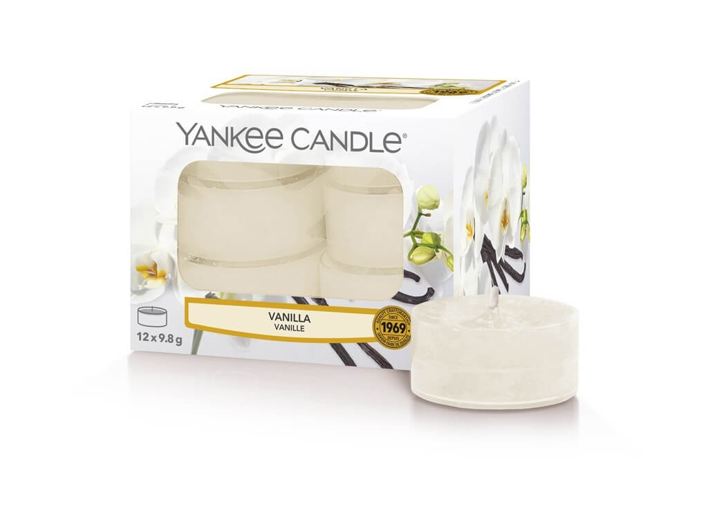 Levně Yankee Candle Aromatické čajové svíčky Vanilla 12 x 9,8 g