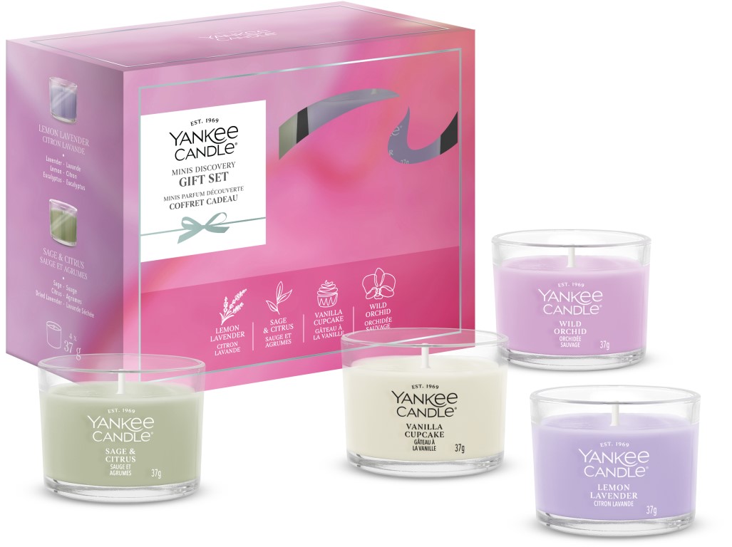 Yankee Candle Dárková sada votivních svíček Minis Discovery Gift Set 4 x 37 g