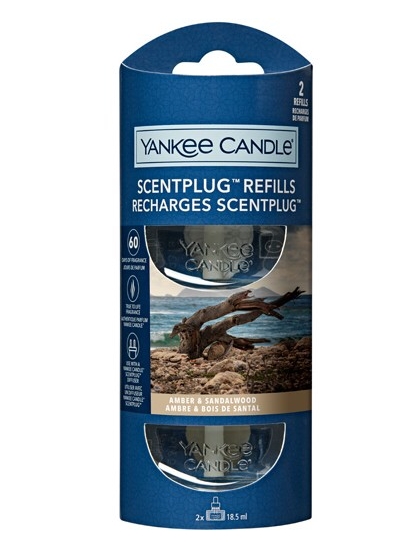 Levně Yankee Candle Náhradní náplň do elektrického difuzéru Amber & Sandalwood 2 x 18,5 ml