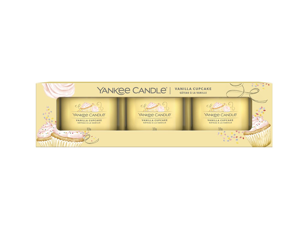 Zobrazit detail výrobku Yankee Candle Sada votivních svíček ve skle Vanilla Cupcake 3 x 37 g