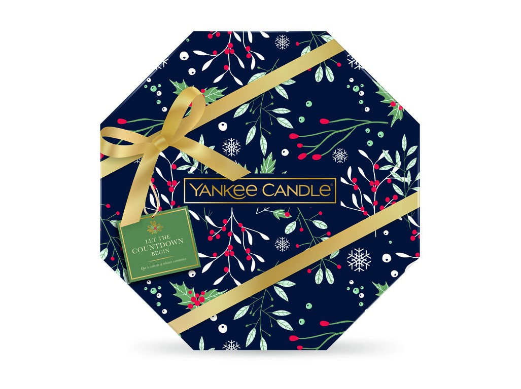 Yankee Candle Adventní kalendář čajových svíček se svícnem 24 x 9,8 g