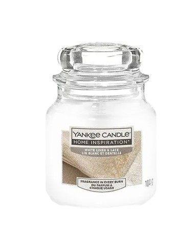 Yankee Candle Vonná sviečka Home Inspiration malá White Linen & Lace 104 g