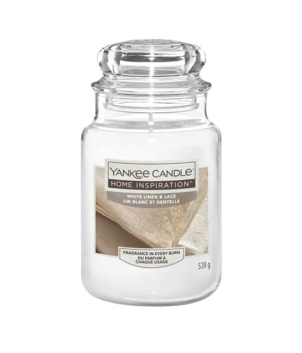 Yankee Candle Vonná sviečka Home Inspiration veľká White Linen & Lace 538 g