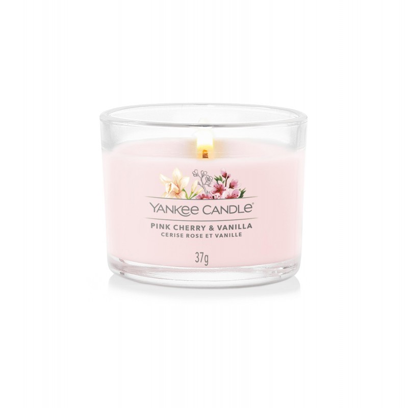 Yankee Candle Votivní svíčka ve skle Pink Cherry Vanilla 37 g