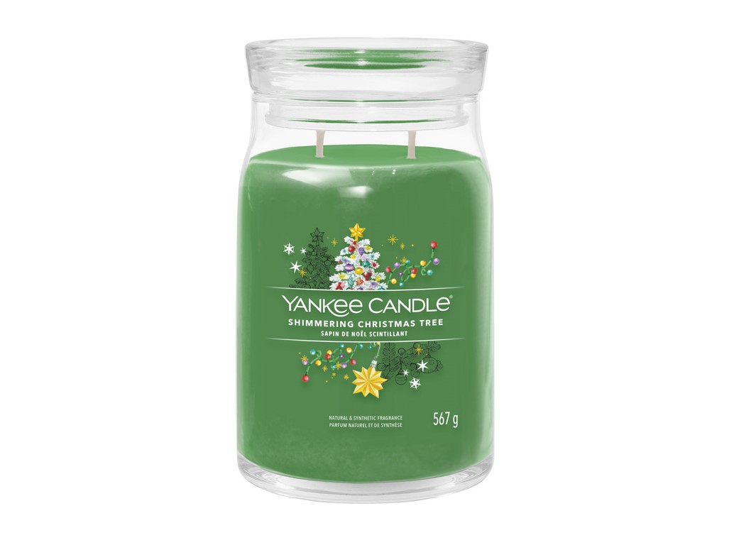 Yankee Candle Aromatická sviečka Signature sklo veľké Shimmering Christmas Tree 567 g