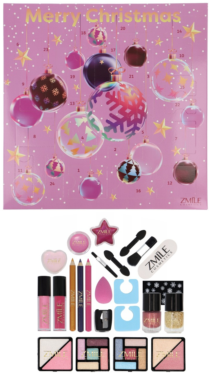 ZMILE COSMETICS Adventný kalendár Square 3D Christmas Balls