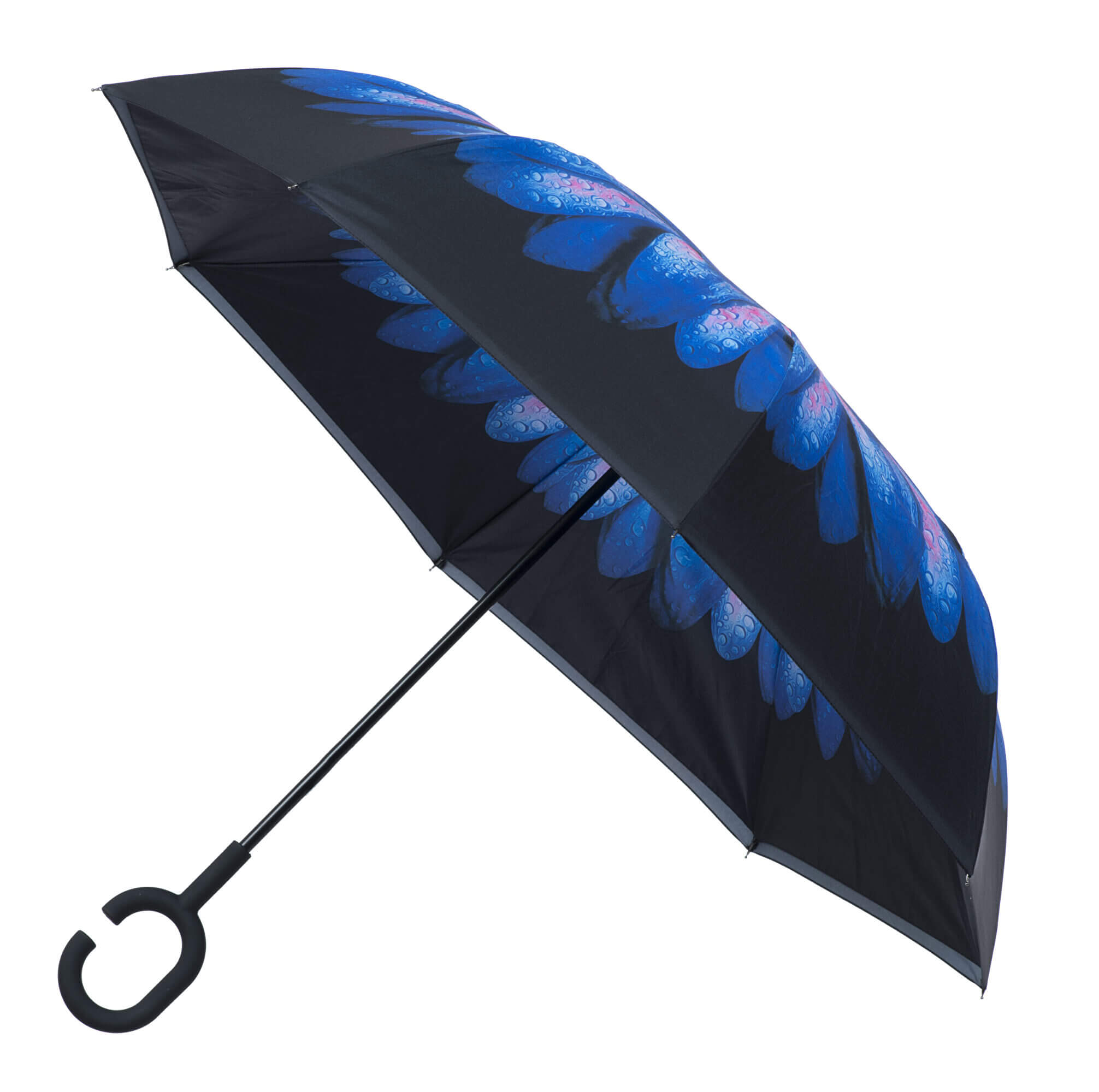 Blooming Brollies Dámský holový deštník Inside Out Blue Daisy Umbrella EDIOBD