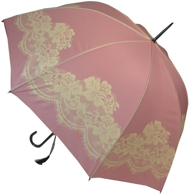 Blooming Brollies Dámský holový deštník Pink Vintage lace BCSVP