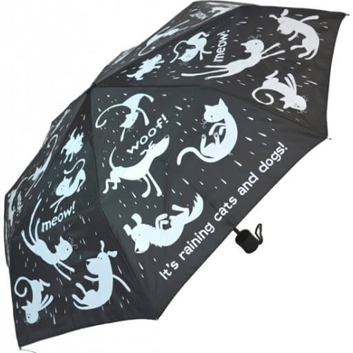 Blooming Brollies Dámský skládací mechanický deštník Everyday Raining Cats &amp; Dogs EDFRCD