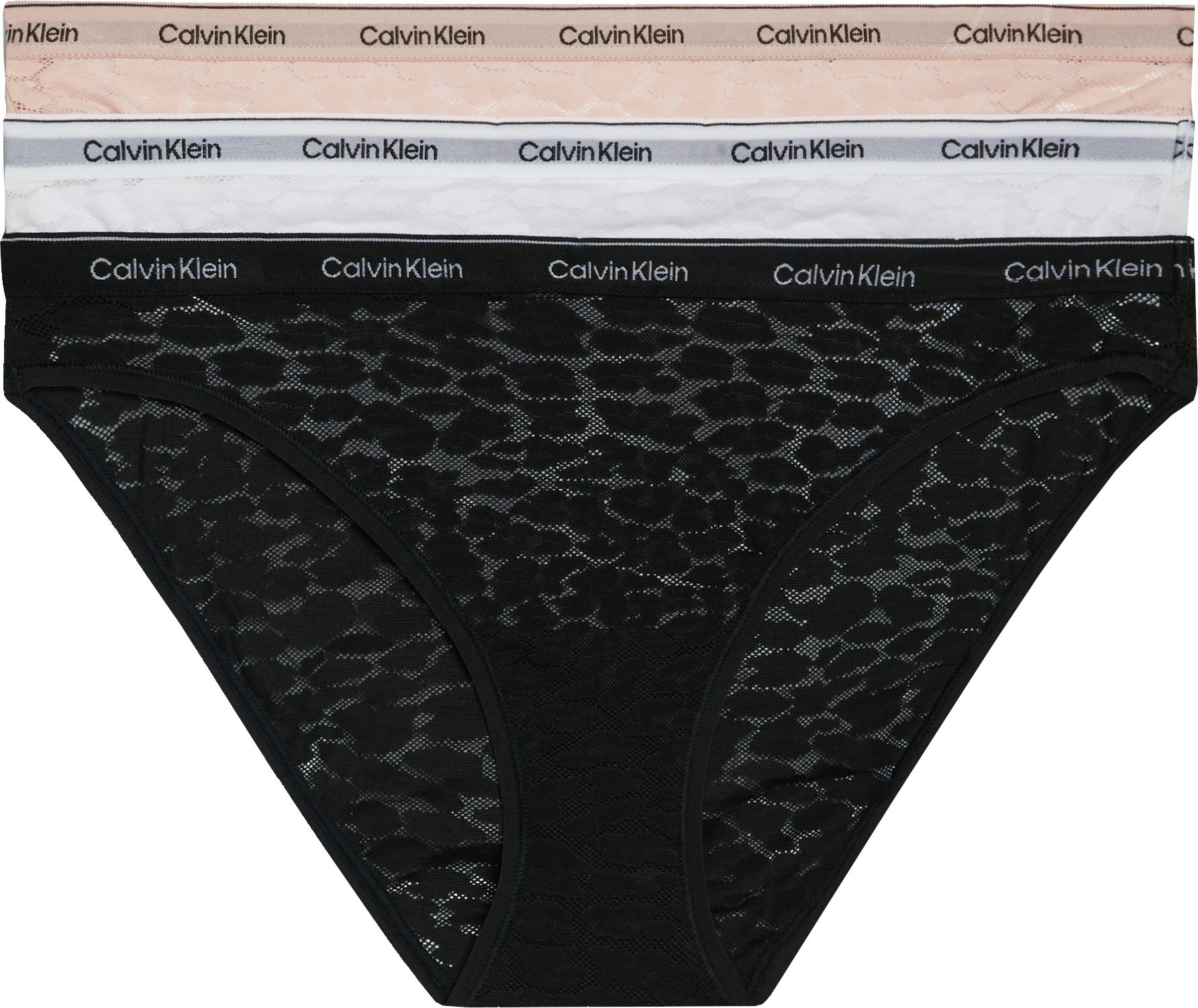 Calvin Klein 3 PACK - dámské kalhotky Bikini PLUS SIZE QD5069E-N8I-plus-size XXL
