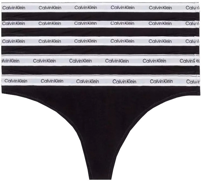 Calvin Klein 5 PACK - dámská tanga PLUS SIZE QD5221E-UB1-plus-size XXL