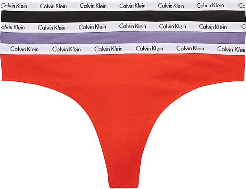 Calvin Klein 3 PACK - dámská tanga PLUS SIZE QD3800E-1CX 3XL