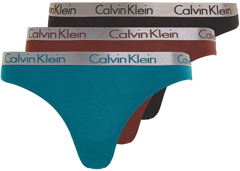 Levně Calvin Klein 3 PACK - dámská tanga QD3560E-IIL XL