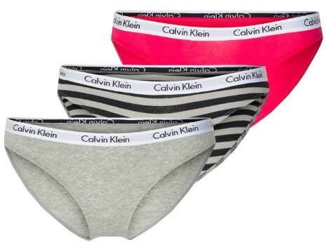 Calvin Klein 3 PACK - dámske nohavičky Bikini PLUS SIZE QD3801E -658 3XL
