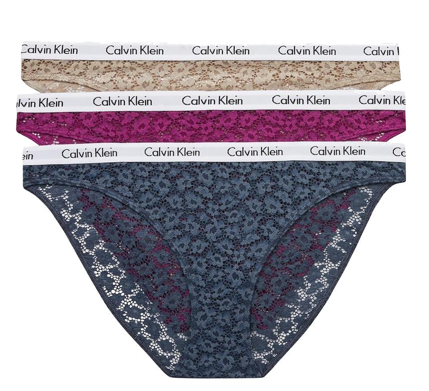 Calvin Klein 3 PACK - dámské kalhotky Bikini QD3926E-6Q2 XS