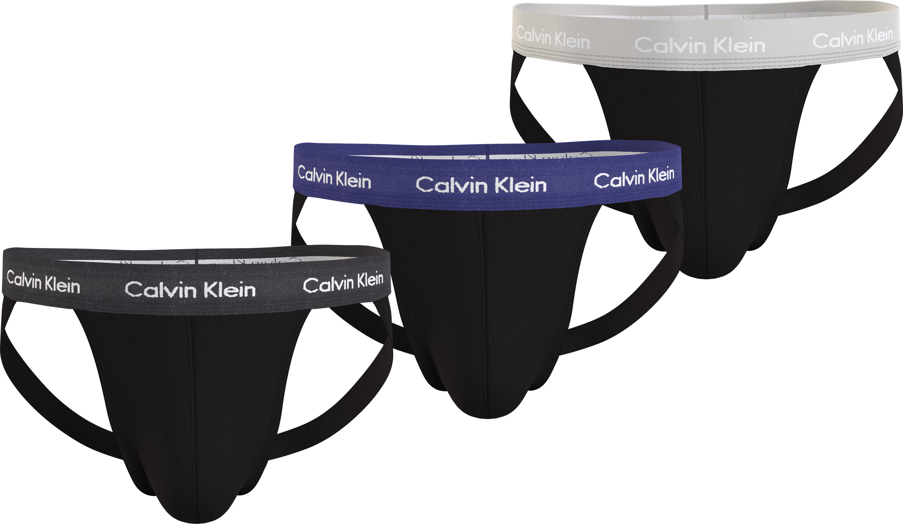 Calvin Klein 3 PACK - pánske slipy JOCK STRAP NB3363A-H4X XL