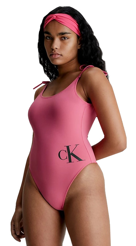 Calvin Klein Dámská sada - jednodílné plavky, čelenka a osuška KW0KW02087-XI1 M