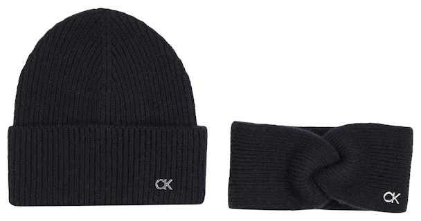 Calvin Klein Dámska sada - čiapka a čelenka K60K612622BEH