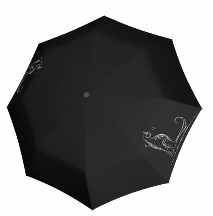 Levně Doppler Dámský skládací deštník Fiber Magic Sparkling Cat 746165PS