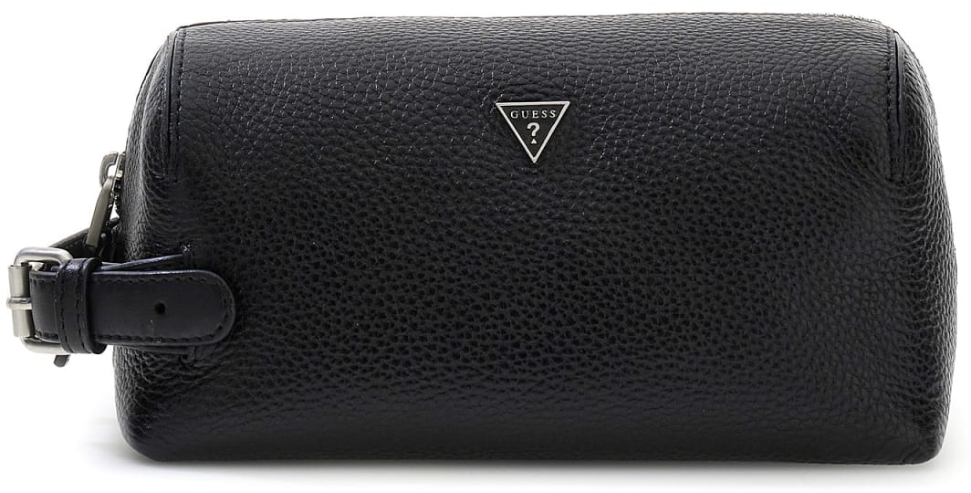Guess Kožená kosmetická taška PMMOMGP6261-BLA