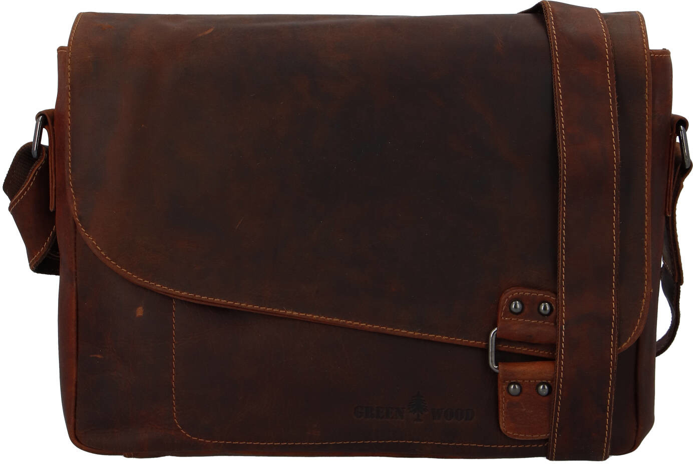 Levně GREENWOOD Pánská kožená taška na notebook 837 sandal