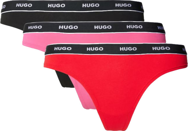 Levně Hugo Boss 3 PACK - dámská tanga HUGO 50480150-980 XXL