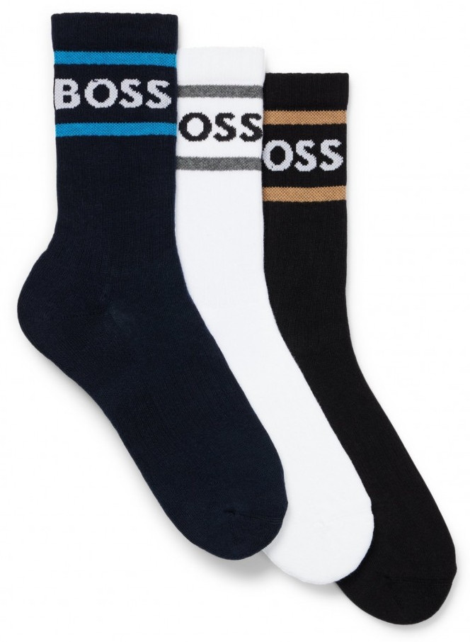 Levně Hugo Boss 3 PACK - pánské ponožky BOSS 50469371-967 39-42
