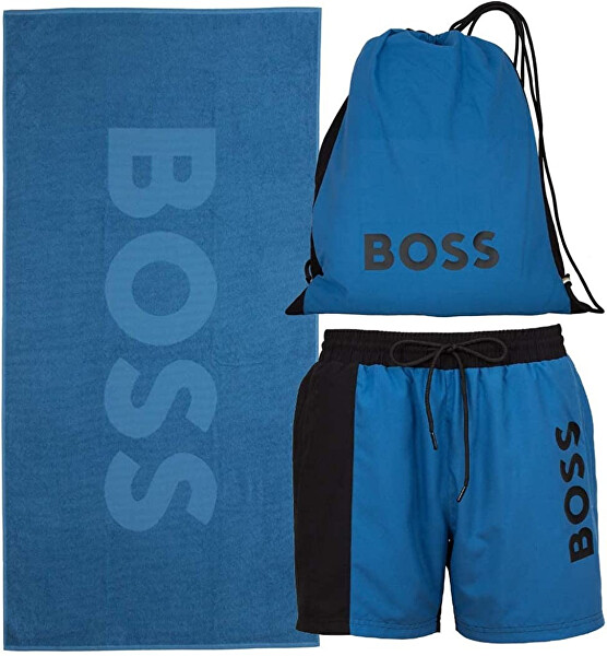Hugo Boss Pánská sada BOSS - koupací kraťasy, osuška a vak 50492907-420 S