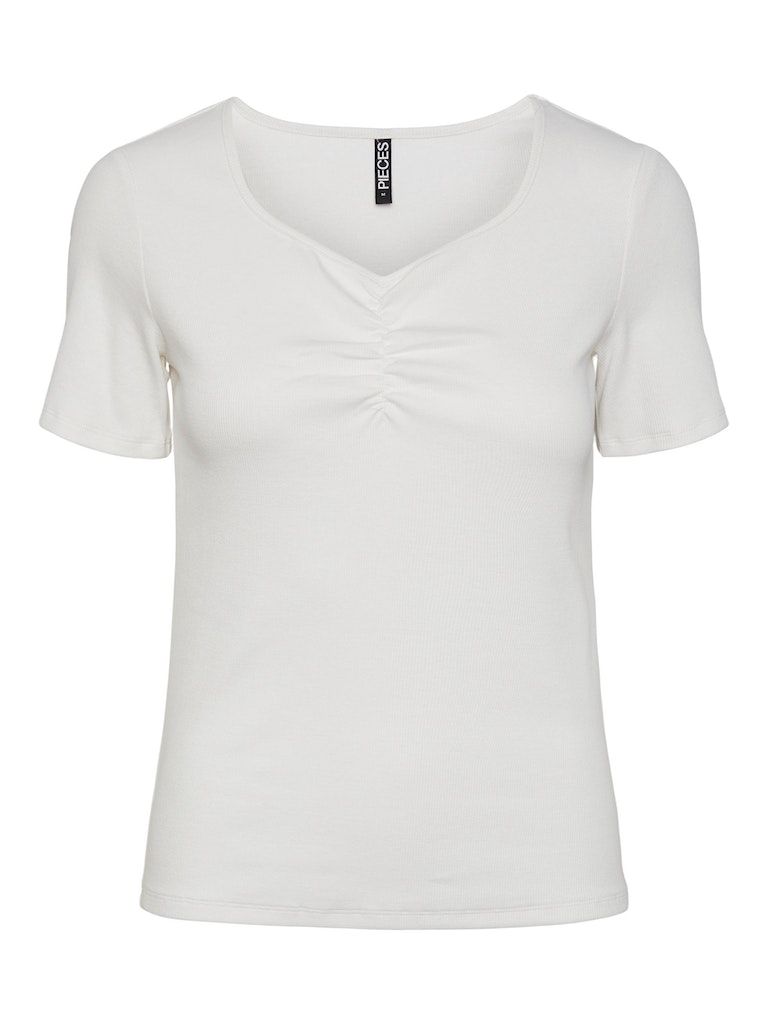 Pieces Dámske tričko PCTANIA Slim Fit 17135430 Bright White L