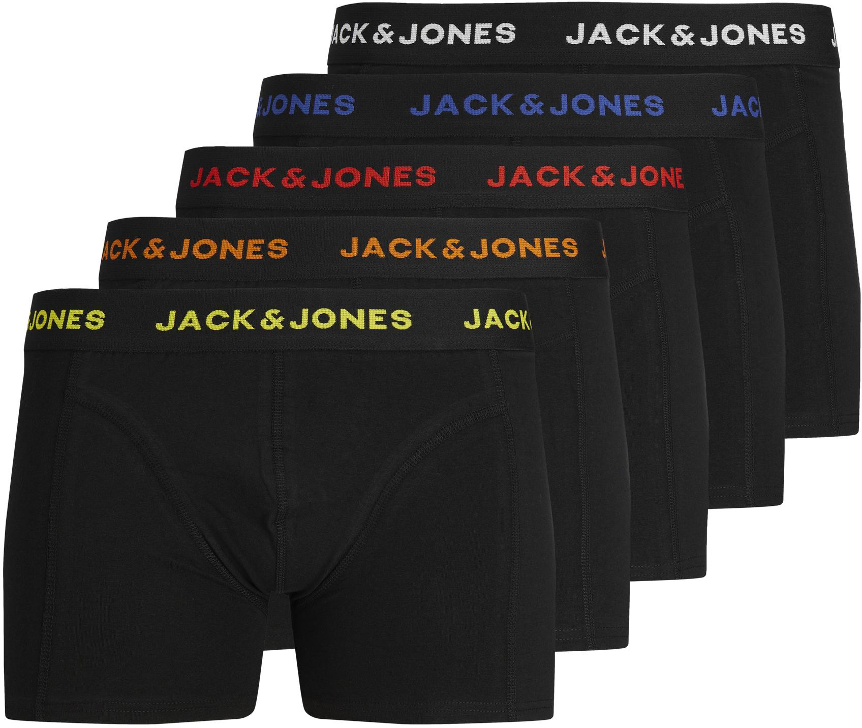 Jack&Jones 5 PACK - pánske boxerky JACBLACK 12242494 Black S