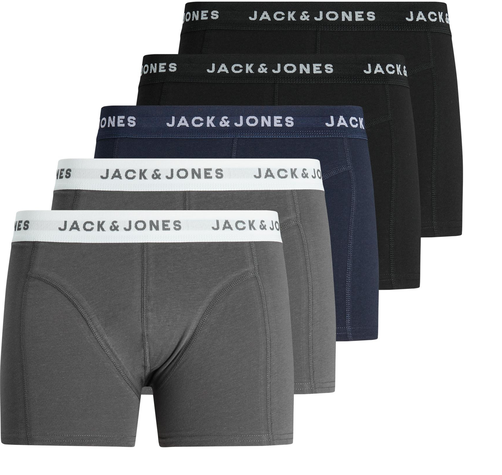 Jack&Jones 5 PACK - férfi boxeralsó JACKRIS 12188960 Black S