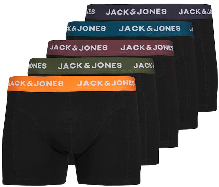 Jack&Jones 5 PACK - pánské boxerky JACOLIVER 12259103 Black S