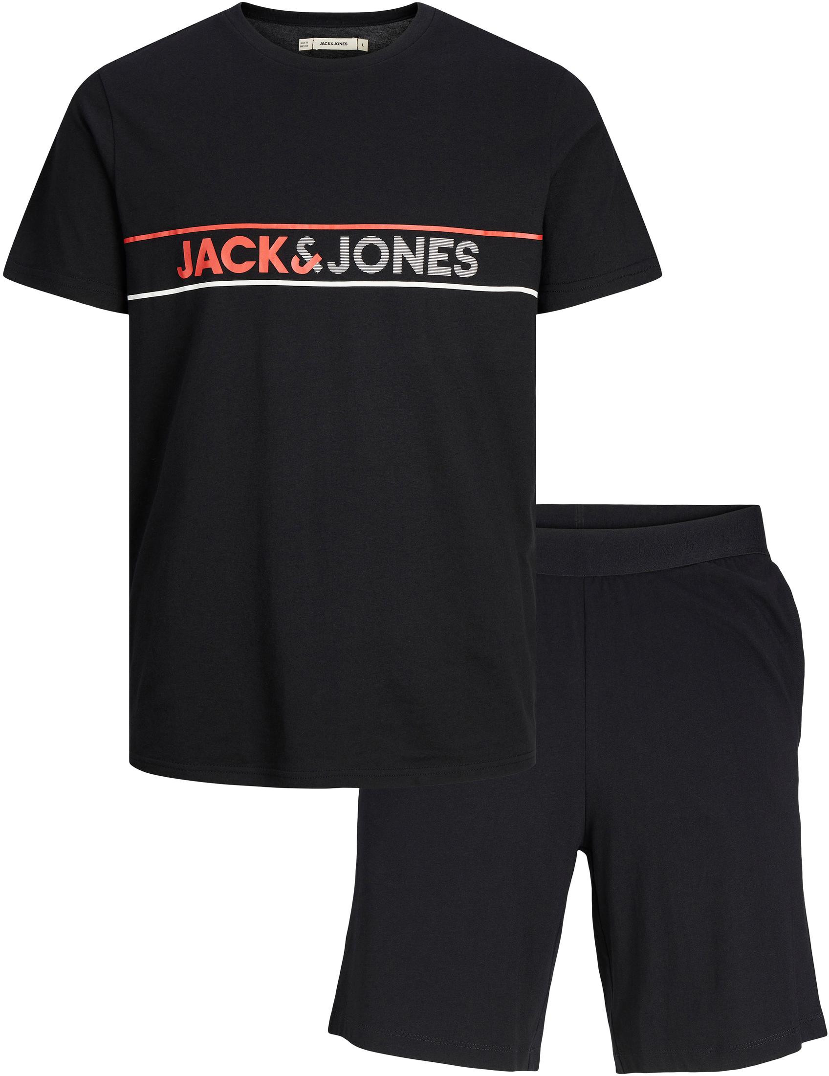 Jack&Jones PACK - póló és rövidnadrág JACJAXON Standard Fit 12248978 Black XXL