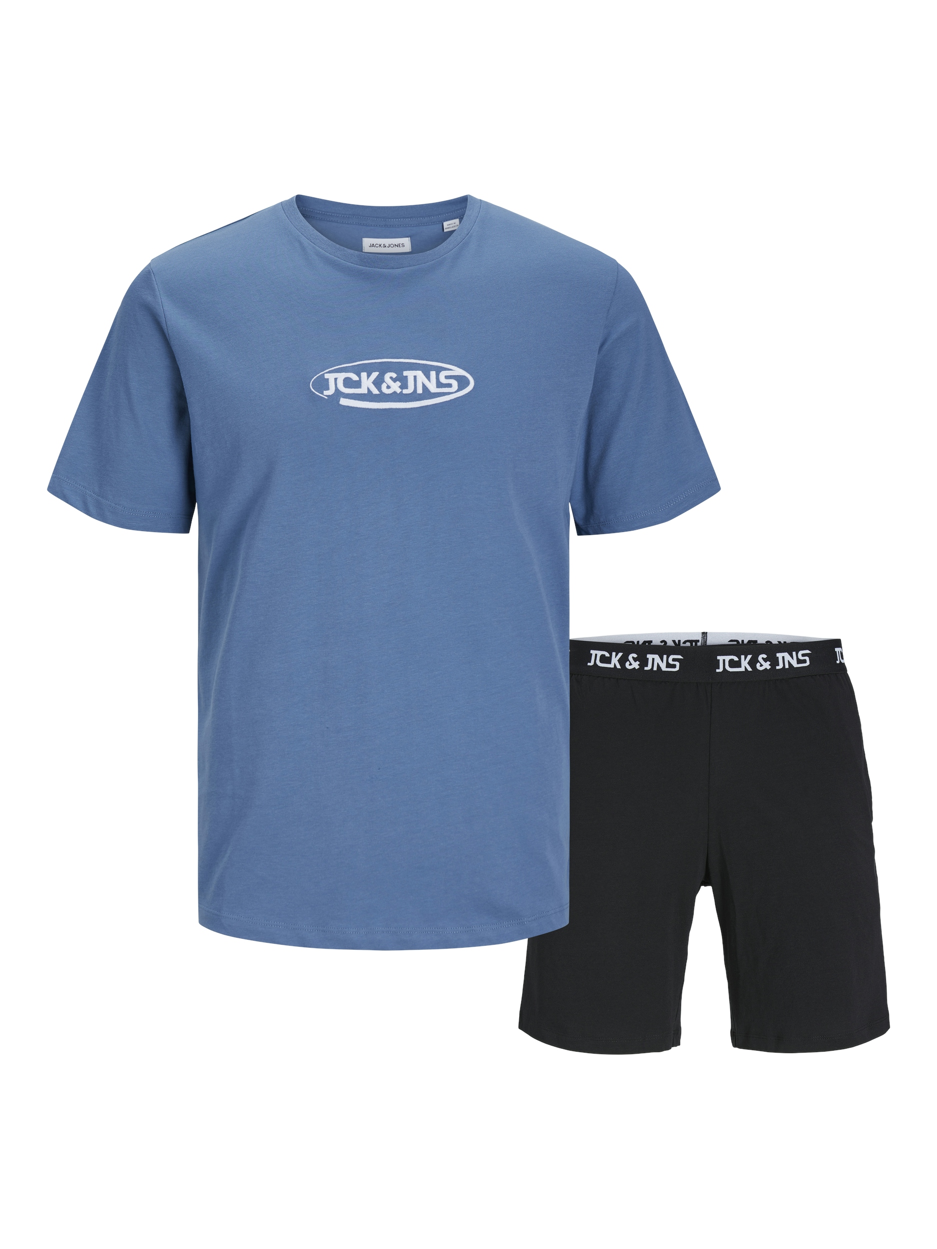 Jack&Jones Férfi szett - póló és rövidnadrág JACOLIVER Standard Fit 12257169 Coronet Blue L