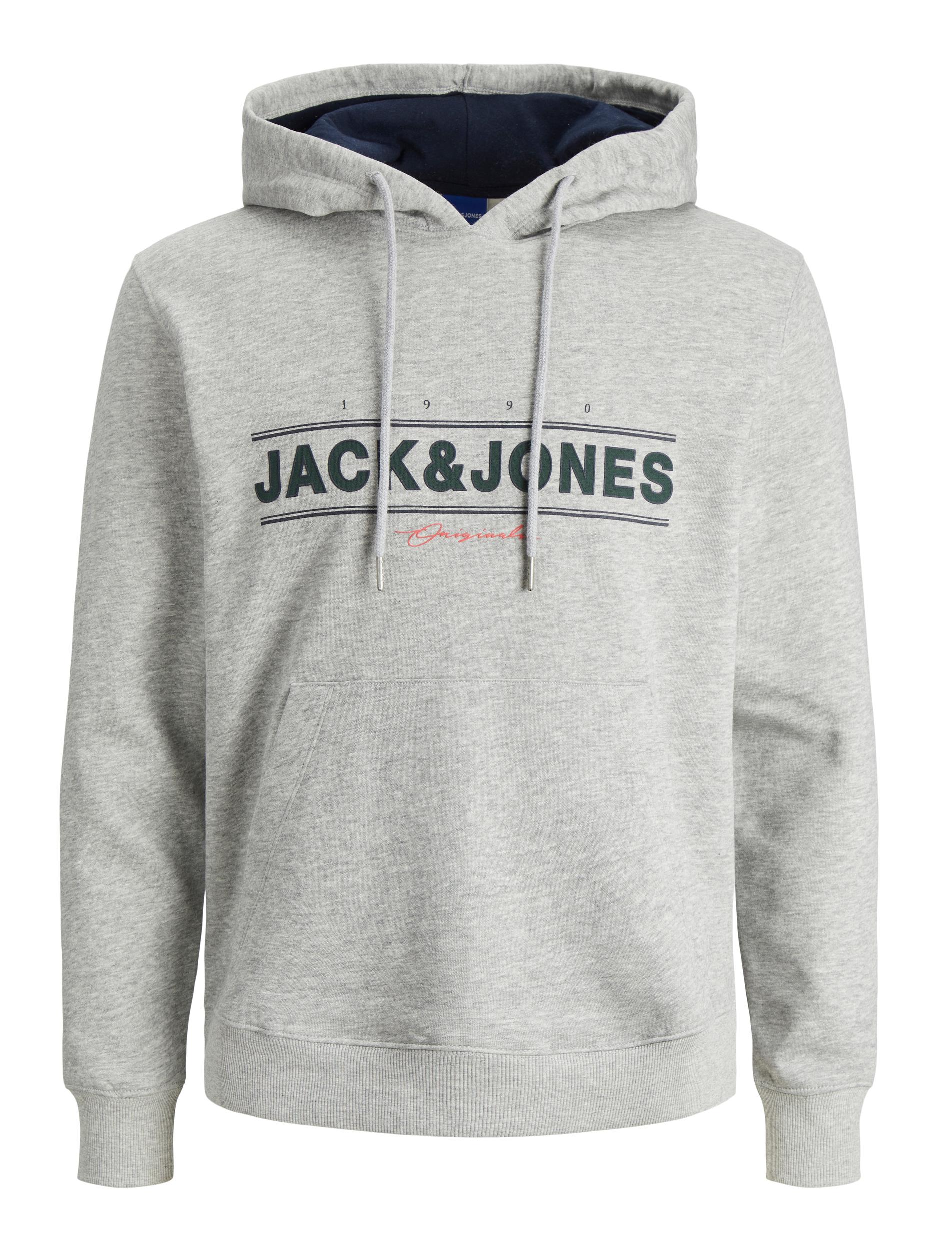 Jack&Jones Pánská mikina JORFRIDAY Standard Fit 12220537 Light Grey Melange JJ XXL