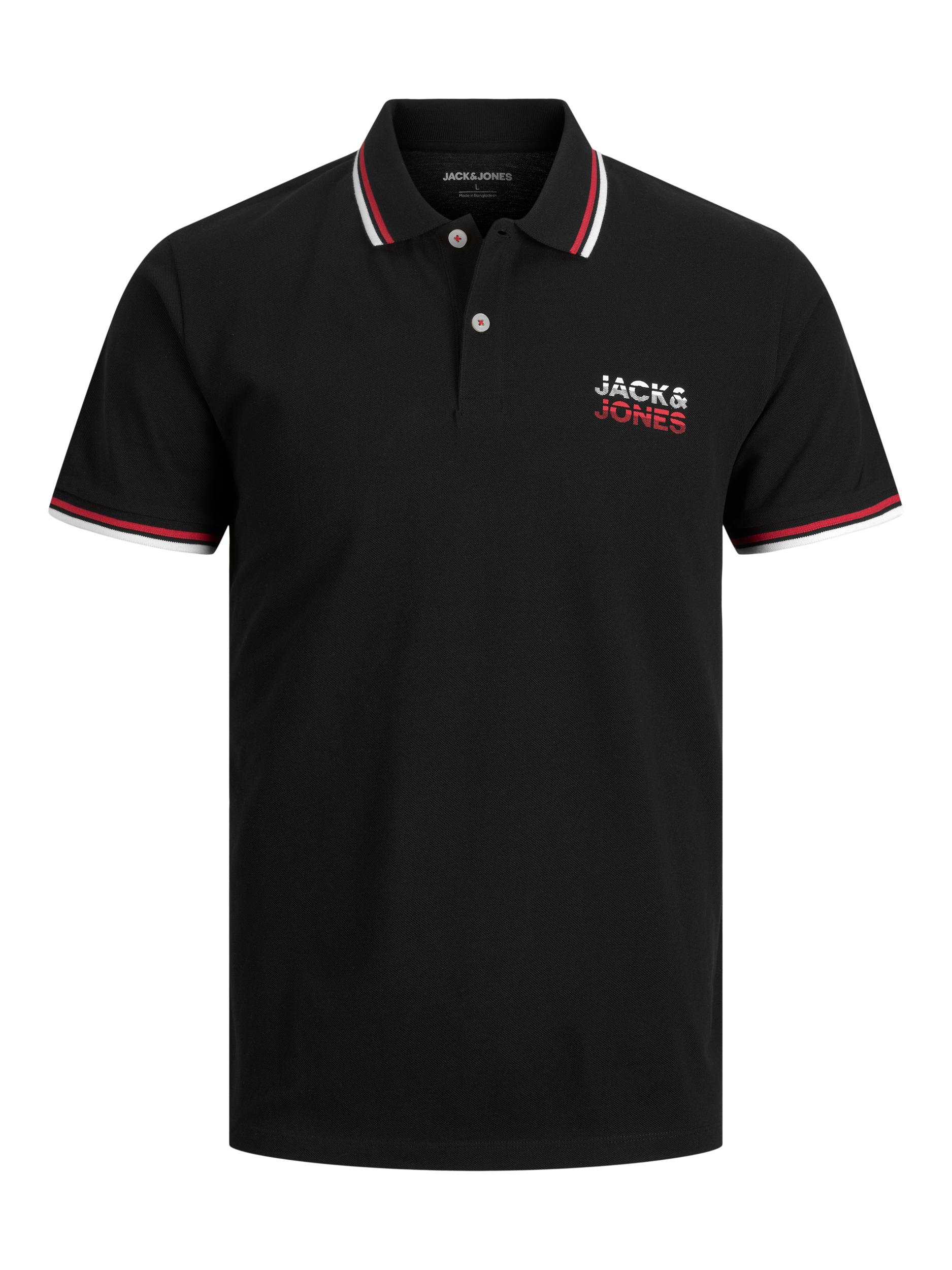 Jack&Jones Pánské polo triko JJATLAS Regular Fit 12221012 Black S