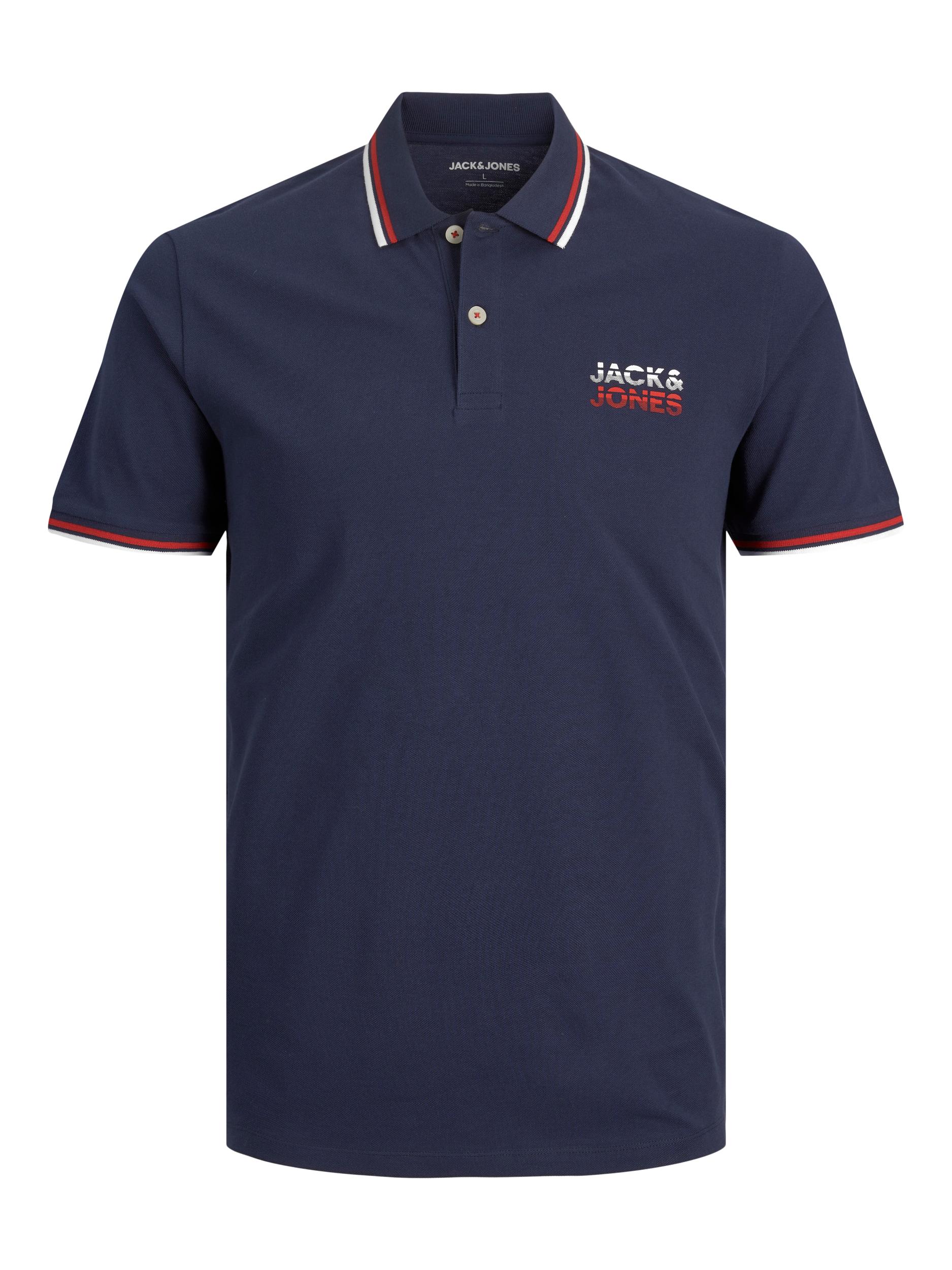 Jack&Jones Pánske polo triko JJATLAS Regular Fit 12221012 Navy Blazer S