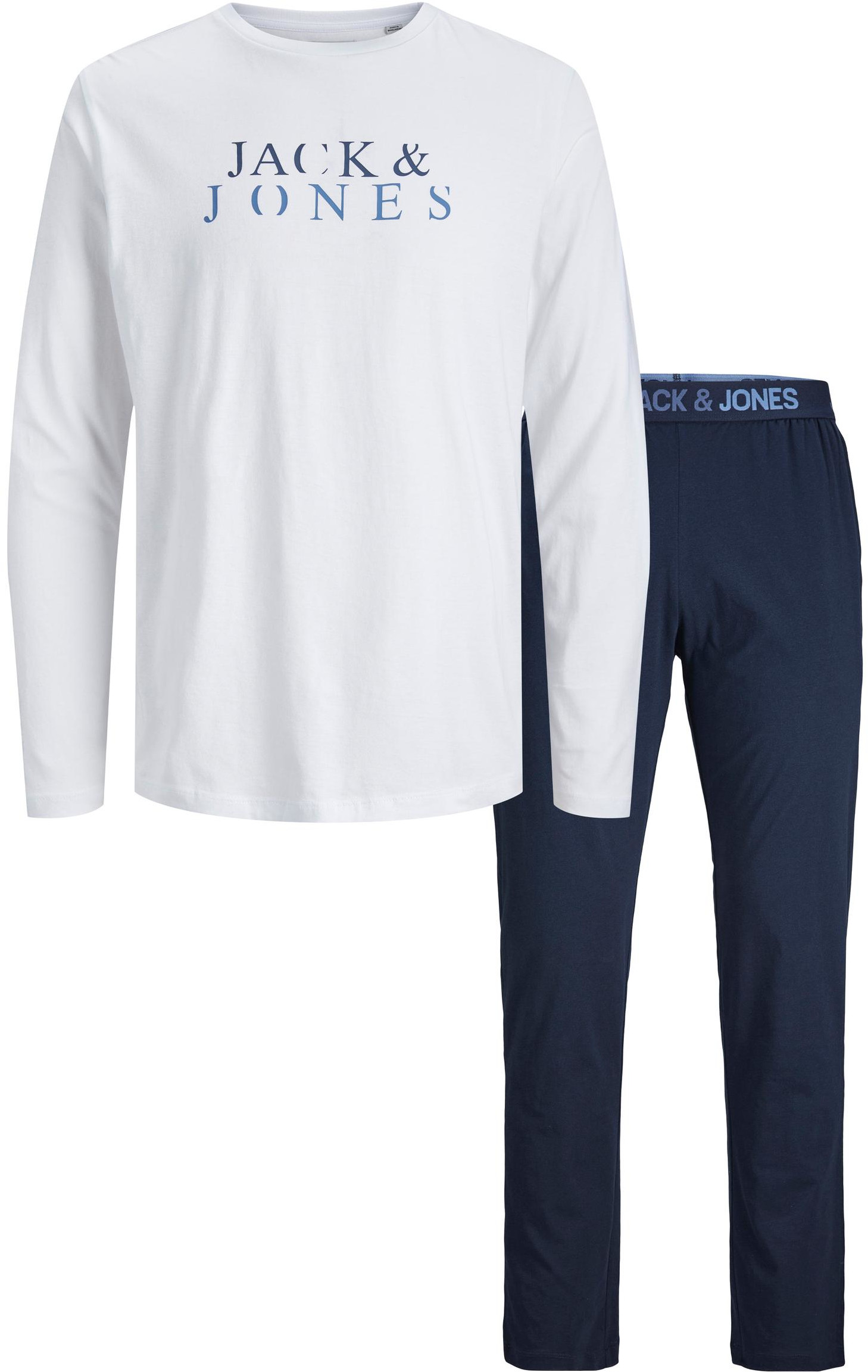 Jack&Jones Pánské pyžamo JACALEX Standard Fit 12252293 White S
