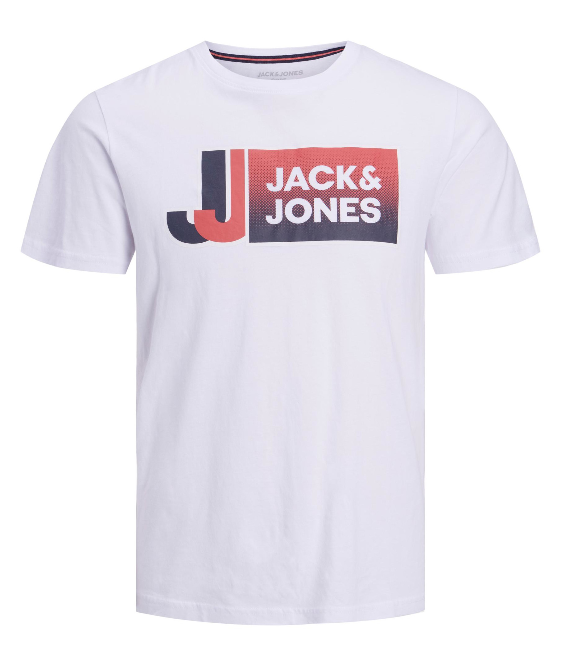 Jack&Jones Pánske tričko JCOLOGAN Stan dard Fit 12228078 White S
