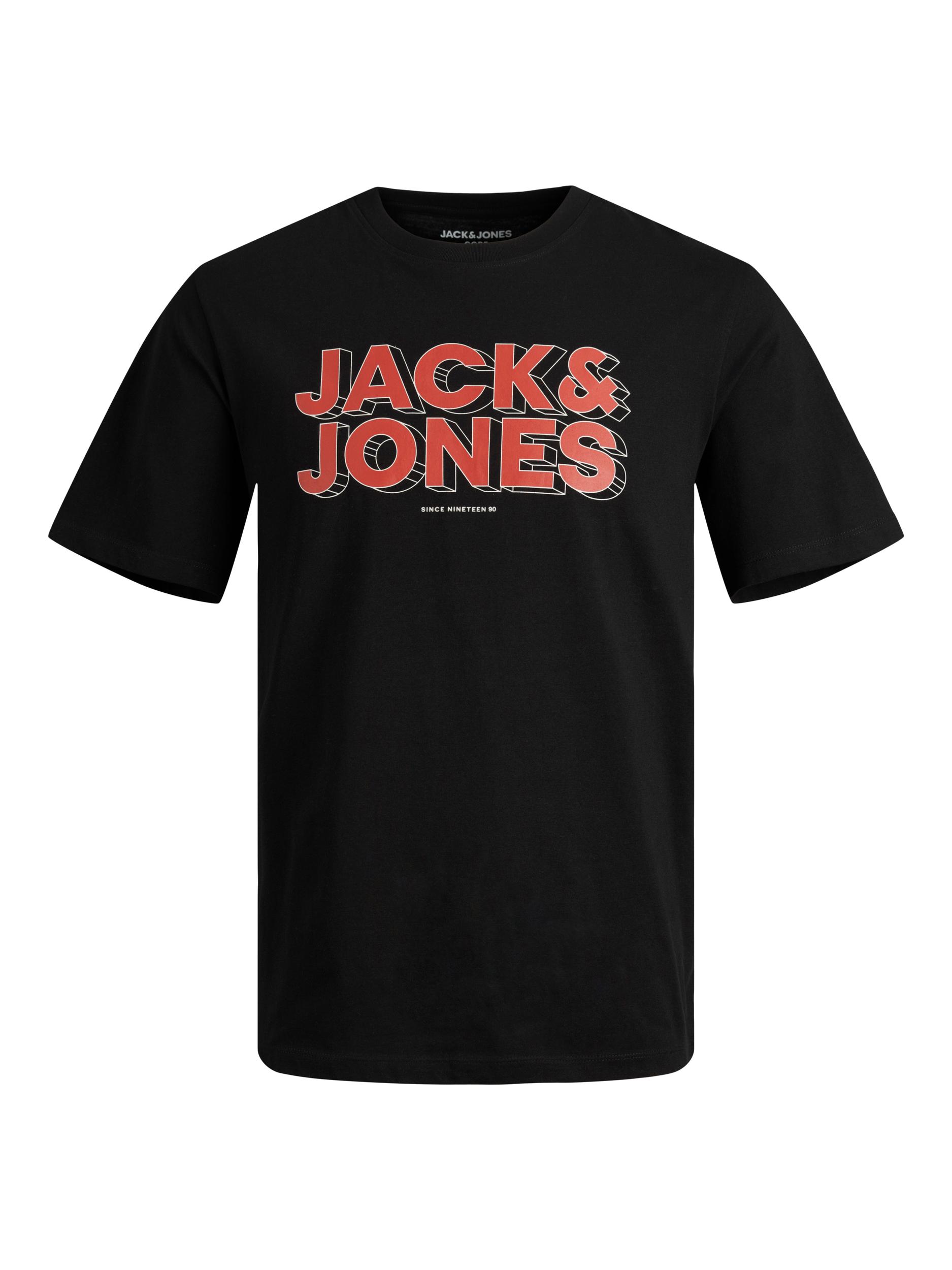 Jack&Jones Pánske tričko JCOSPACE Standard Fit 12243940 black L
