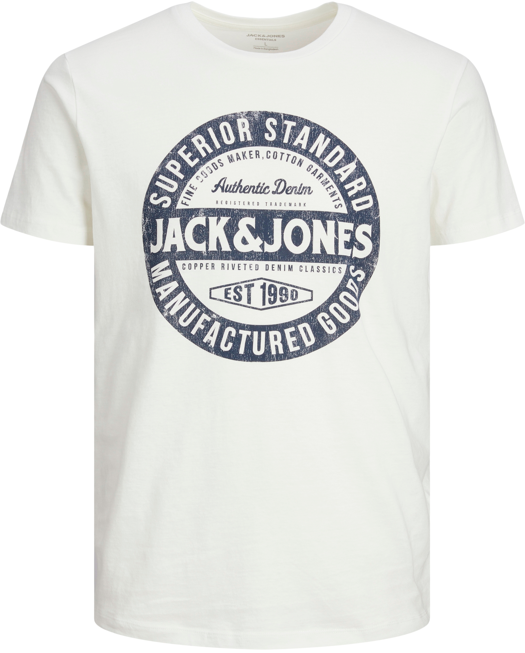 Jack&Jones Pánske tričko JJEJEANS Standard Fit 12232972 Cloud Dancer M