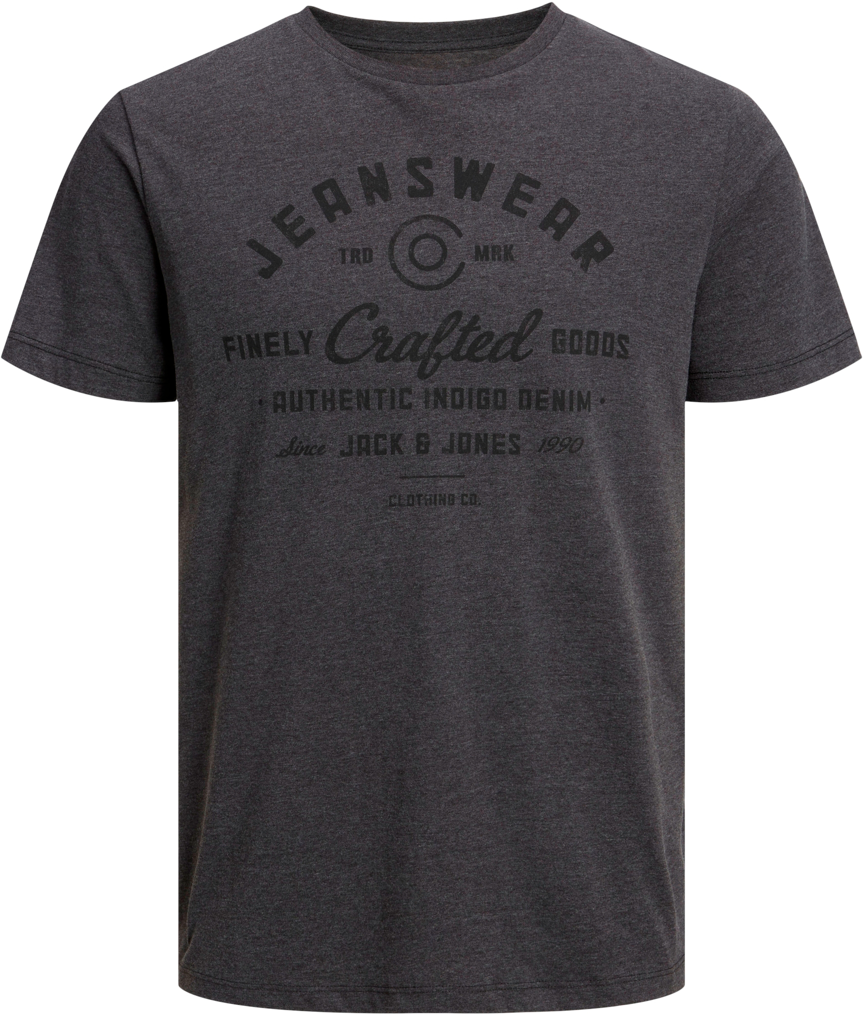 Jack&Jones Pánske tričko JJEJEANS Standard Fit 12232972 Dark Grey Melange M