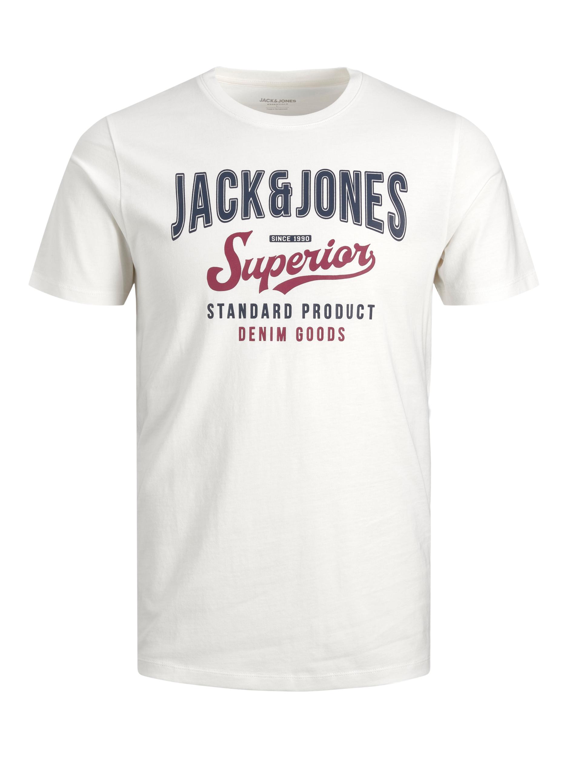 Jack&Jones Pánske tričko JJELOGO Regular Fit 12220500 Cloud Dancer S