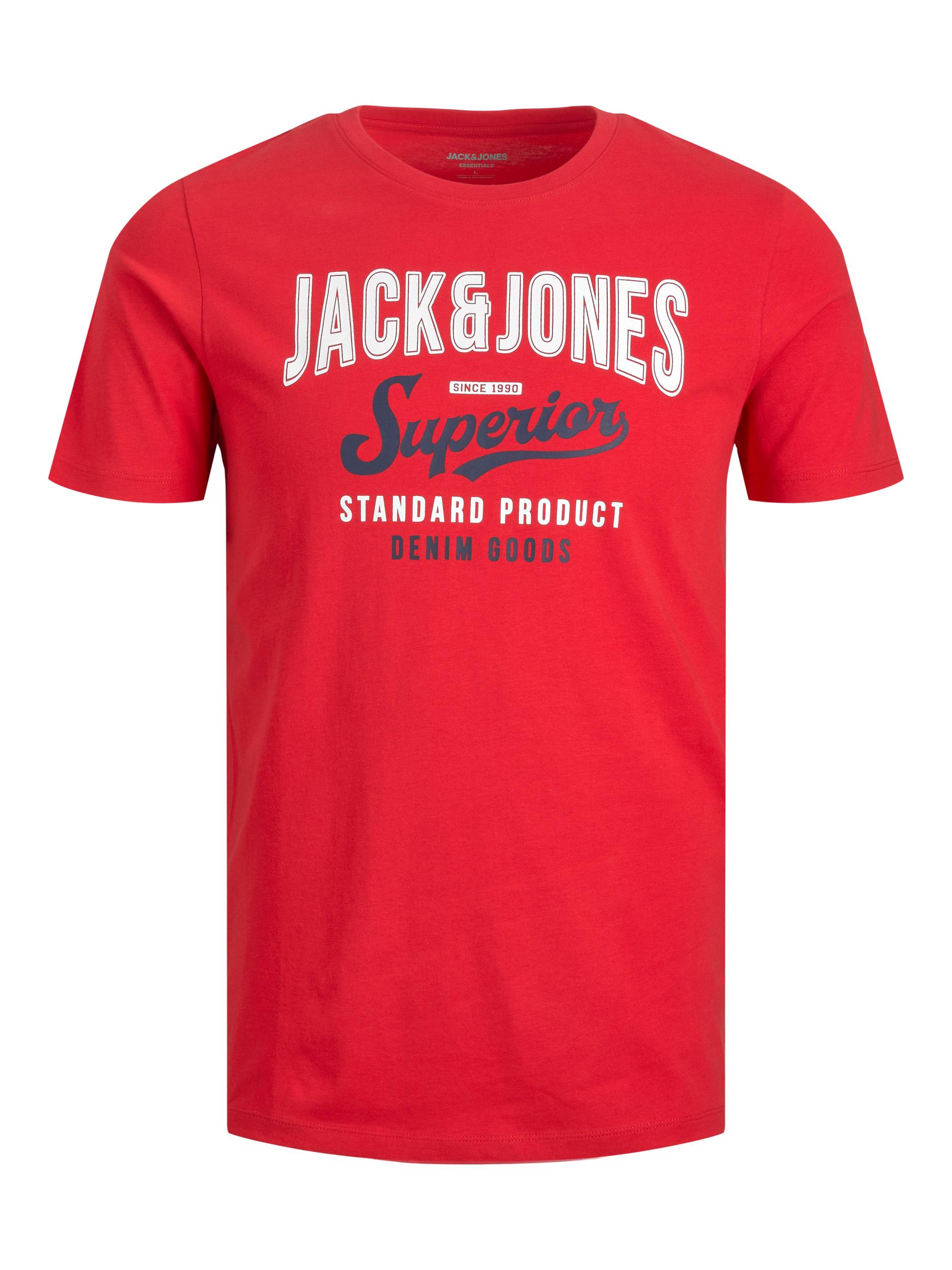 Jack&Jones Pánske tričko JJELOGO Regular Fit 12220500 True Red S